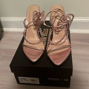 Steve Madden x Winnie Harlow pink metalic heel
